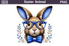 Bunny Glasses Clipart | Easter Rabbit Bow Sublimation Product Image 1