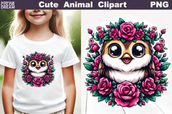 Bird Flowers Clipart | Cute Bird Sublimation Product Image 1