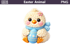 Easter Chick Clipart PNG | Cute Spring Sublimation Product Image 1