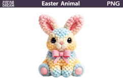 Pastel Easter Bunny Clipart PNG | Spring Sublimation Product Image 1