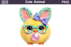 Baby Animal Easter Clipart | Chicken Glasses Bunny Ears Product Image 1