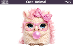 Baby Animal Easter Clipart | Cute Horse Glasses Bubble Gum Product Image 1