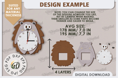 Laser Cut Hedgehog Wall Clock Design. Animal Wall Clock SVG Product Image 2