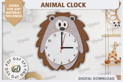 Laser Cut Hedgehog Wall Clock Design. Animal Wall Clock SVG Product Image 1