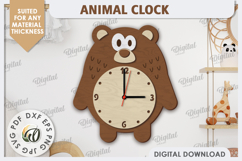 Laser Cut Bear Wall Clock Design. Animal Wall Clock SVG Product Image 1
