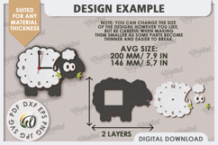Laser Cut Sheep Wall Clock Design. Animal Wall Clock SVG Product Image 2