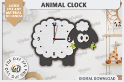 Laser Cut Sheep Wall Clock Design. Animal Wall Clock SVG Product Image 1