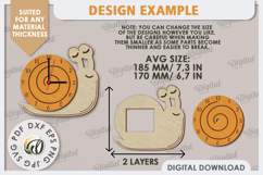 Laser Cut Snail Wall Clock Design. Animal Wall Clock SVG Product Image 2