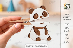 Animal Clothespin Puppet Laser Cut. Kids Toy. Panda SVG Product Image 1