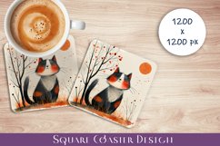 Funny cat coaster / sublimation animal coaster Product Image 1