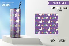 Cute Llama with Flower and Leaf, 20oz Tumbler Wrap Design Product Image 1