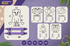 Cute Animals A5 Coloring Page and Crayon Holder Papercut Set Product Image 1