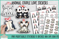 Animal Couples Printable Stickers | Valentine Stickers Product Image 1