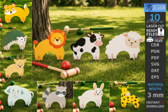 Animal Croquet Gates Laser Cut Bundle | 3D Kids Laser | Game Product Image 1