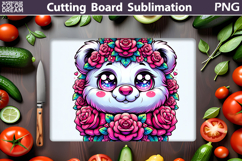 Bear Flowers Cutting Board | Kitchen Cutting Board Product Image 1