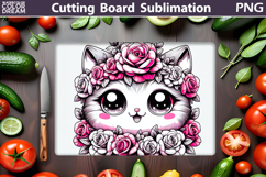 Cat Flowers Cutting Board | Kitchen Cutting Board Product Image 1