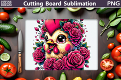 Chicken Flowers Cutting Board | Kitchen Cutting Board Product Image 1