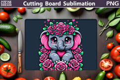 Elephant Flowers Cutting Board | Kitchen Cutting Board Product Image 1