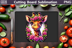Giraffe Flowers Cutting Board | Kitchen Cutting Board Product Image 1