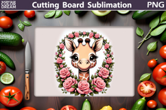 Giraffe Flowers Cutting Board | Kitchen Cutting Board Product Image 1