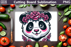 Panda Flowers Cutting Board | Kitchen Cutting Board Product Image 1