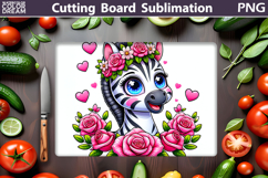 Zebra Flowers Cutting Board | Kitchen Cutting Board Product Image 1