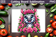 Zebra Flowers Cutting Board | Kitchen Cutting Board Product Image 1