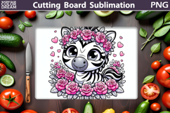 Zebra Flowers Cutting Board | Kitchen Cutting Board Product Image 1