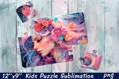 Girl Puzzle Design. Young woman Puzzle Sublimation Product Image 1