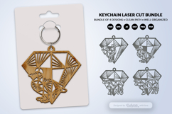 Geometric Farm Animal Diamond Keychain Laser Cut SVG Product Image 3