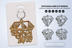 Geometric Farm Animal Diamond Keychain Laser Cut SVG Product Image 4