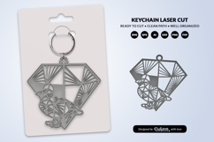 Geometric Farm Animal Diamond Keychain Laser Cut SVG Product Image 2
