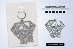 Geometric Farm Animal Diamond Keychain Laser Cut SVG Product Image 2