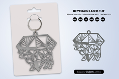 Geometric Farm Animal Diamond Keychain Laser Cut SVG Product Image 2