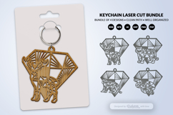 Geometric Jungle Animal Diamond Keychain Laser Cut SVG Product Image 2