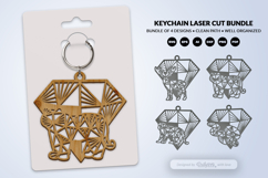 Geometric Jungle Animal Diamond Keychain Laser Cut SVG Product Image 3