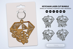 Geometric Jungle Animal Diamond Keychain Laser Cut SVG Product Image 5