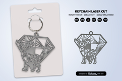 Geometric Jungle Animal Diamond Keychain Laser Cut SVG Product Image 2