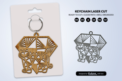 Geometric Jungle Animal Diamond Keychain Laser Cut SVG Product Image 2