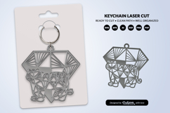 Geometric Jungle Animal Diamond Keychain Laser Cut SVG Product Image 1