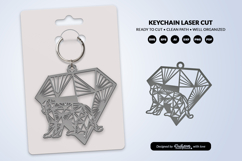 Geometric Jungle Animal Diamond Keychain Laser Cut SVG Product Image 2