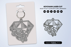 Geometric Jungle Animal Diamond Keychain Laser Cut SVG Product Image 2