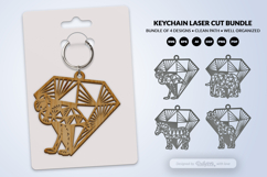 Geometric Savana Animal Diamond Keychain Laser Cut SVG Product Image 2
