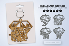 Geometric Savana Animal Diamond Keychain Laser Cut SVG Product Image 3