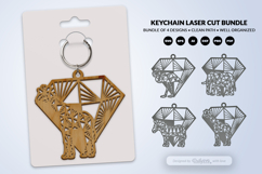 Geometric Savana Animal Diamond Keychain Laser Cut SVG Product Image 5