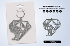 Geometric Savana Animal Diamond Keychain Laser Cut SVG Product Image 2