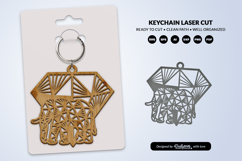 Geometric Savana Animal Diamond Keychain Laser Cut SVG Product Image 2