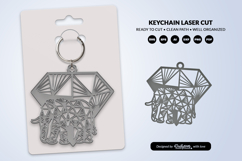 Geometric Savana Animal Diamond Keychain Laser Cut SVG Product Image 1