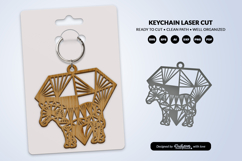 Geometric Savana Animal Diamond Keychain Laser Cut SVG Product Image 1