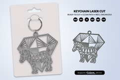 Geometric Savana Animal Diamond Keychain Laser Cut SVG Product Image 2